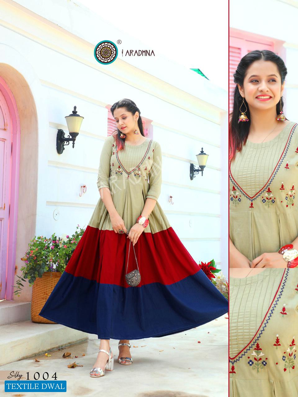 Aradhana Silky Vol-1 Wholesale Cotton With Work Kurtis