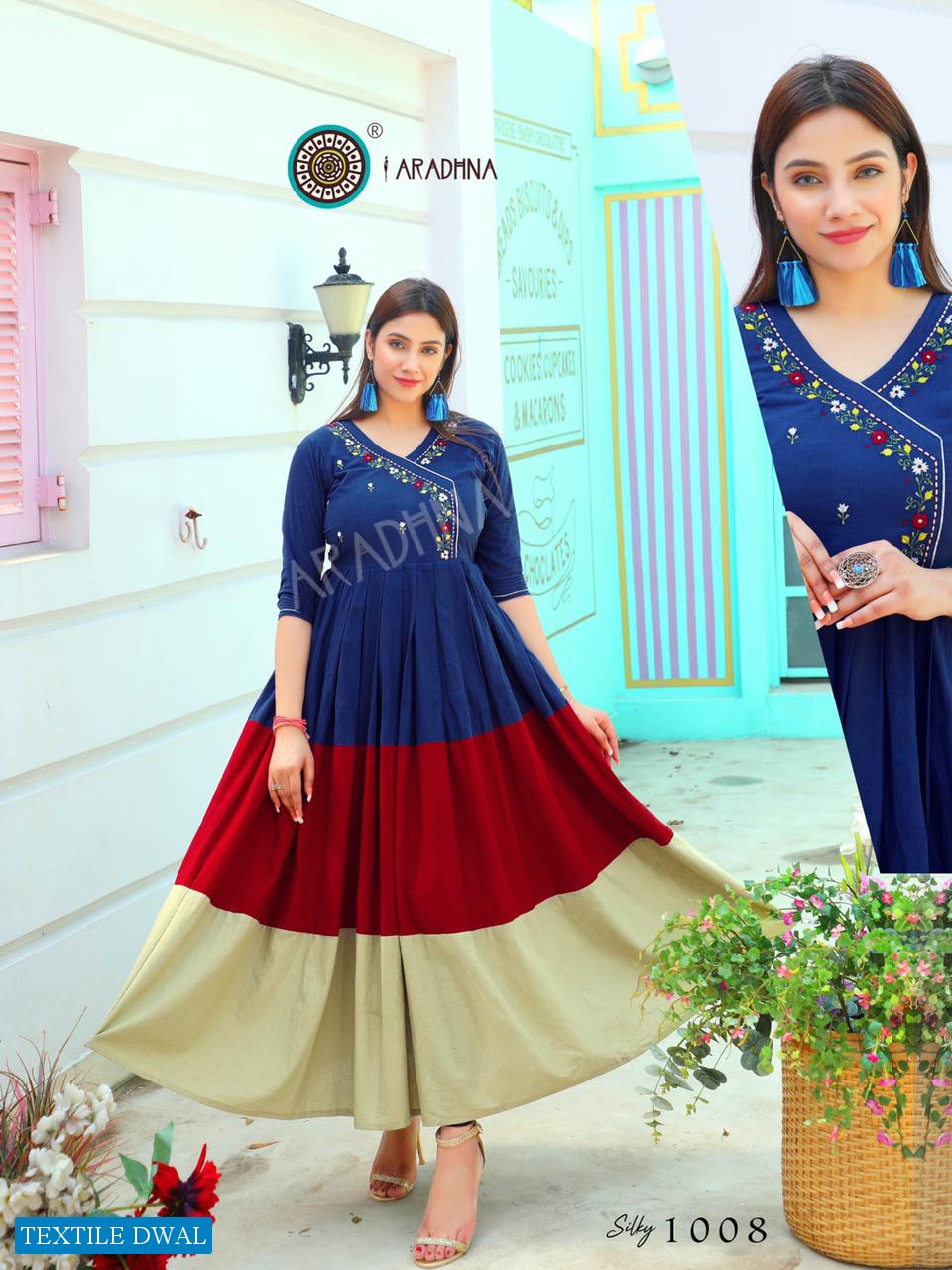 Aradhana Silky Vol-1 Wholesale Cotton With Work Kurtis