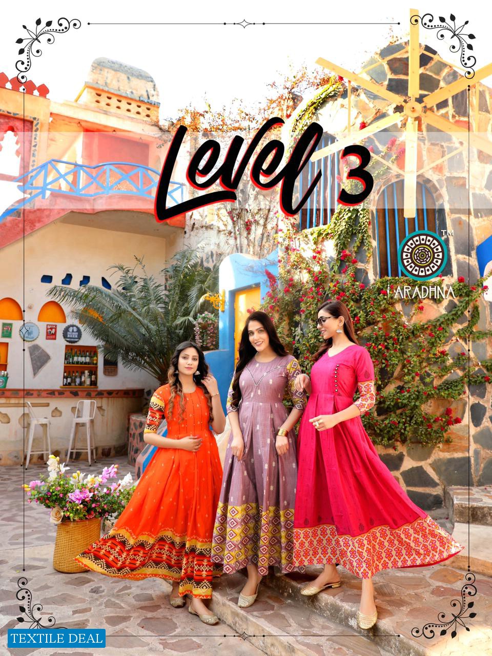 Aradhna Level Vol-3 Wholesale Long Anarkali Kurtis Catalogs