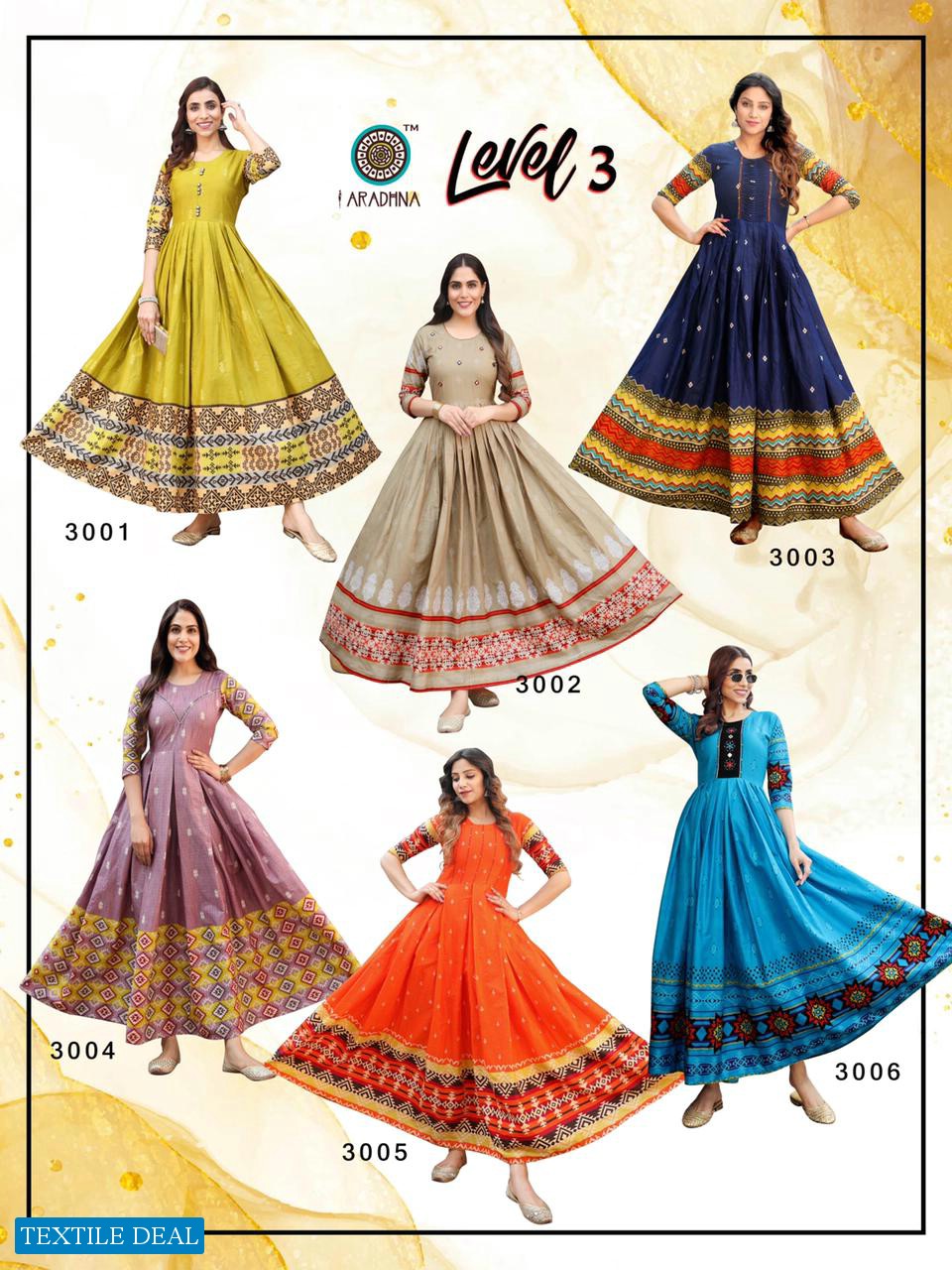 Aradhna Level Vol-3 Wholesale Long Anarkali Kurtis Catalogs