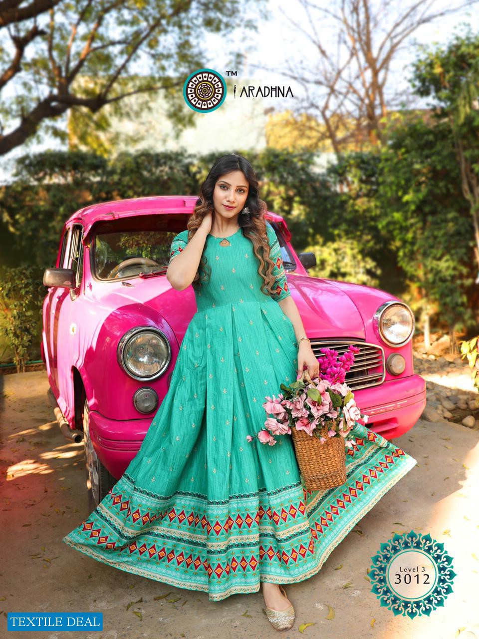 Aradhna Level Vol-3 Wholesale Long Anarkali Kurtis Catalogs