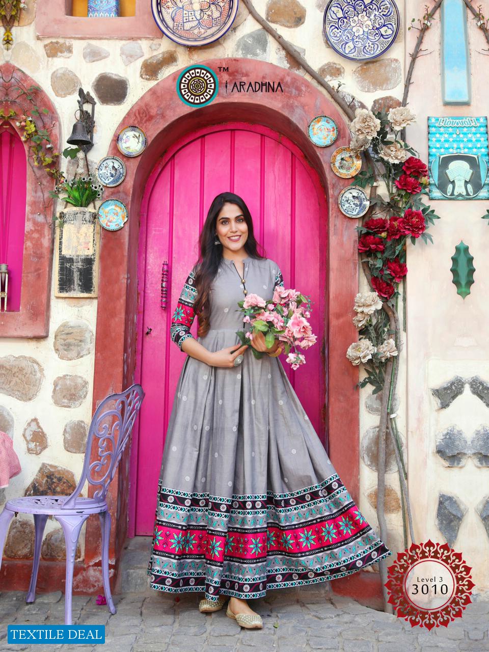 Aradhna Level Vol-3 Wholesale Long Anarkali Kurtis Catalogs