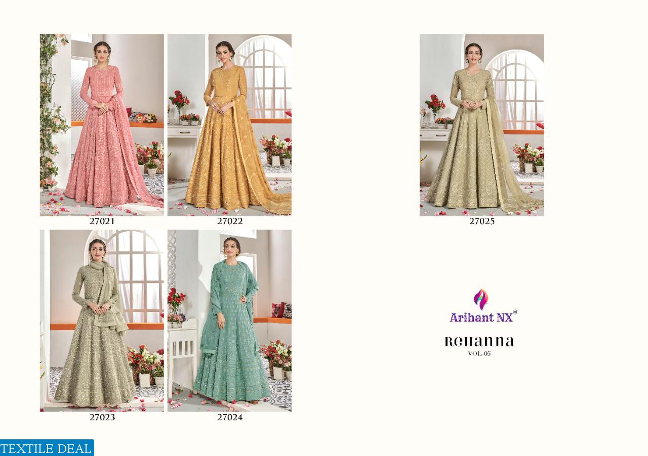 Arihant Rehanna Vol-5 Wholesale Full Stitch And Un Stitch Dresses