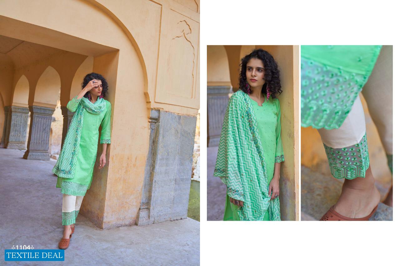 Astha Kiara Wholesale Unstitch Top And Free Size Pant Dress