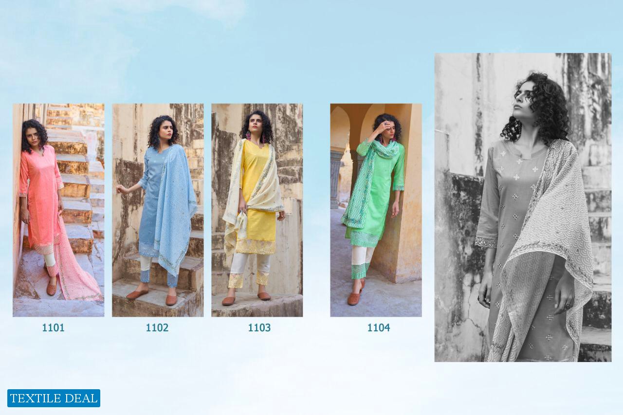 Astha Kiara Wholesale Unstitch Top And Free Size Pant Dress