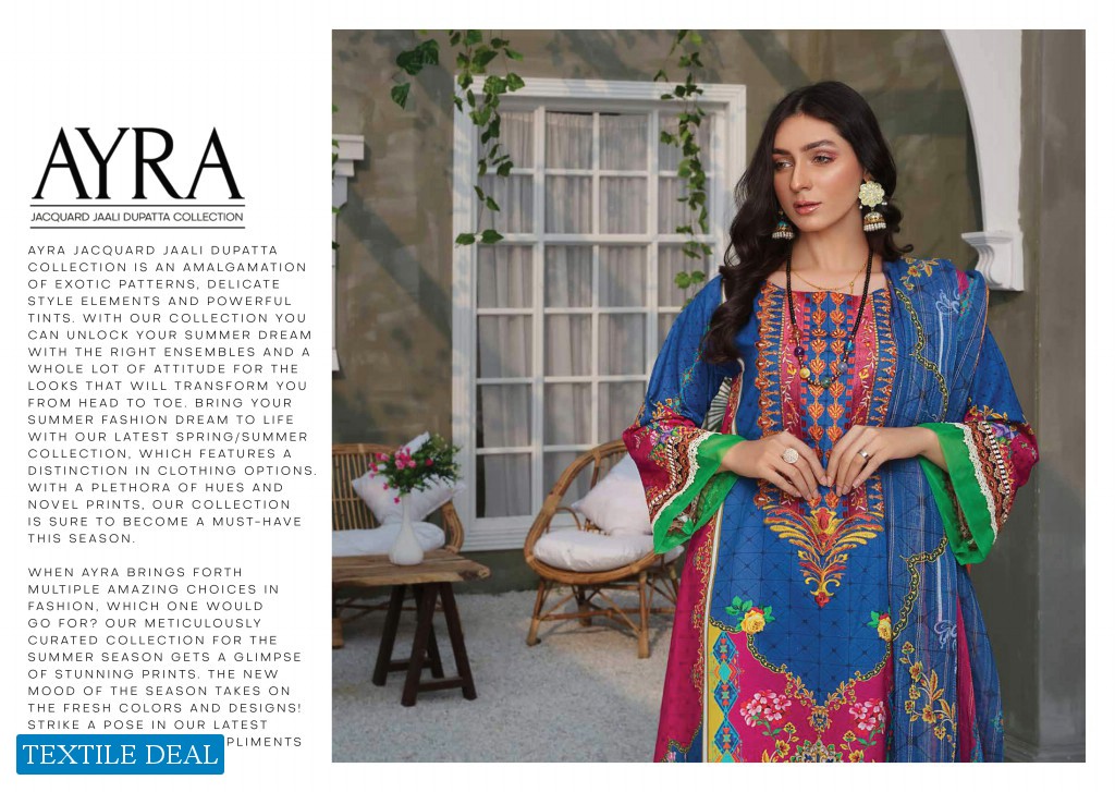 Ayra Jacquard Jaali Dupatta Collection 2021 Branded Pakistani Catalog