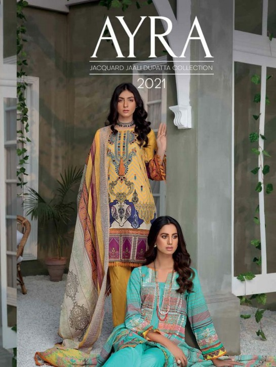 Ayra Jacquard Jaali Dupatta Collection 2021 Branded Pakistani Catalog