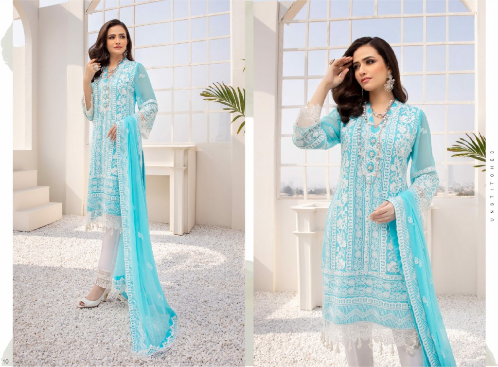 Azure Luxe Festive 3pcs Collections Wholesale Unsttiched Dress