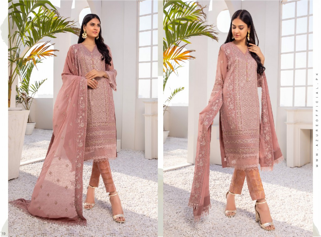 Azure Luxe Festive 3pcs Collections Wholesale Unsttiched Dress