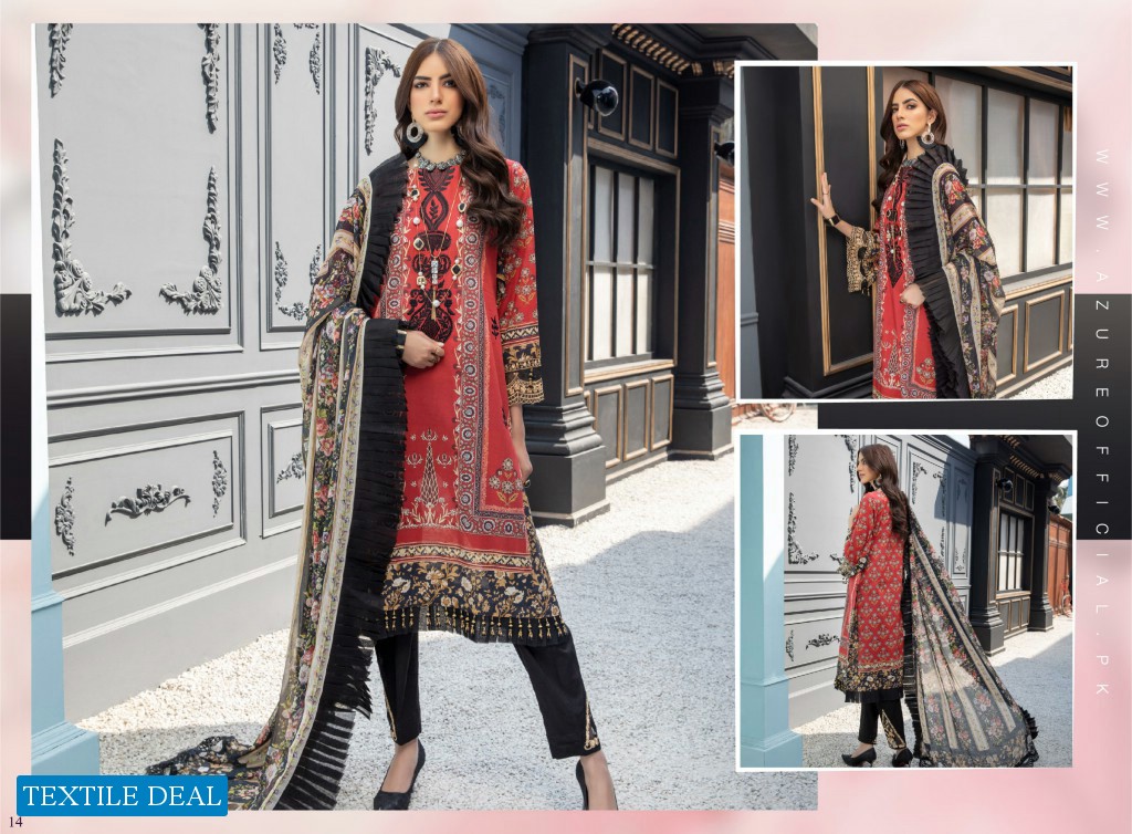 Azure Luxury Lawn Unstitched 3 piece Wholesale Pakistani Suits