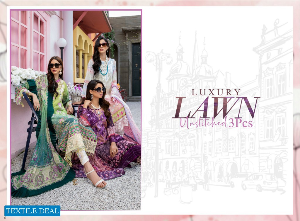 Azure Luxury Lawn Unstitched 3 piece Wholesale Pakistani Suits