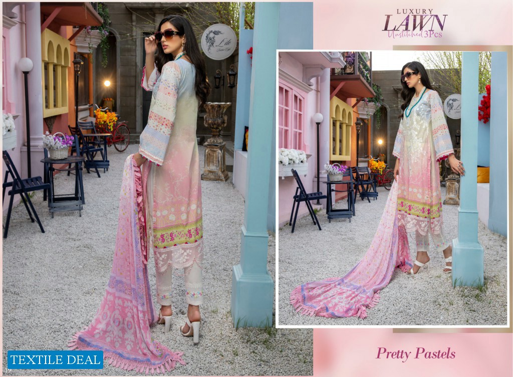 Azure Luxury Lawn Unstitched 3 piece Wholesale Pakistani Suits