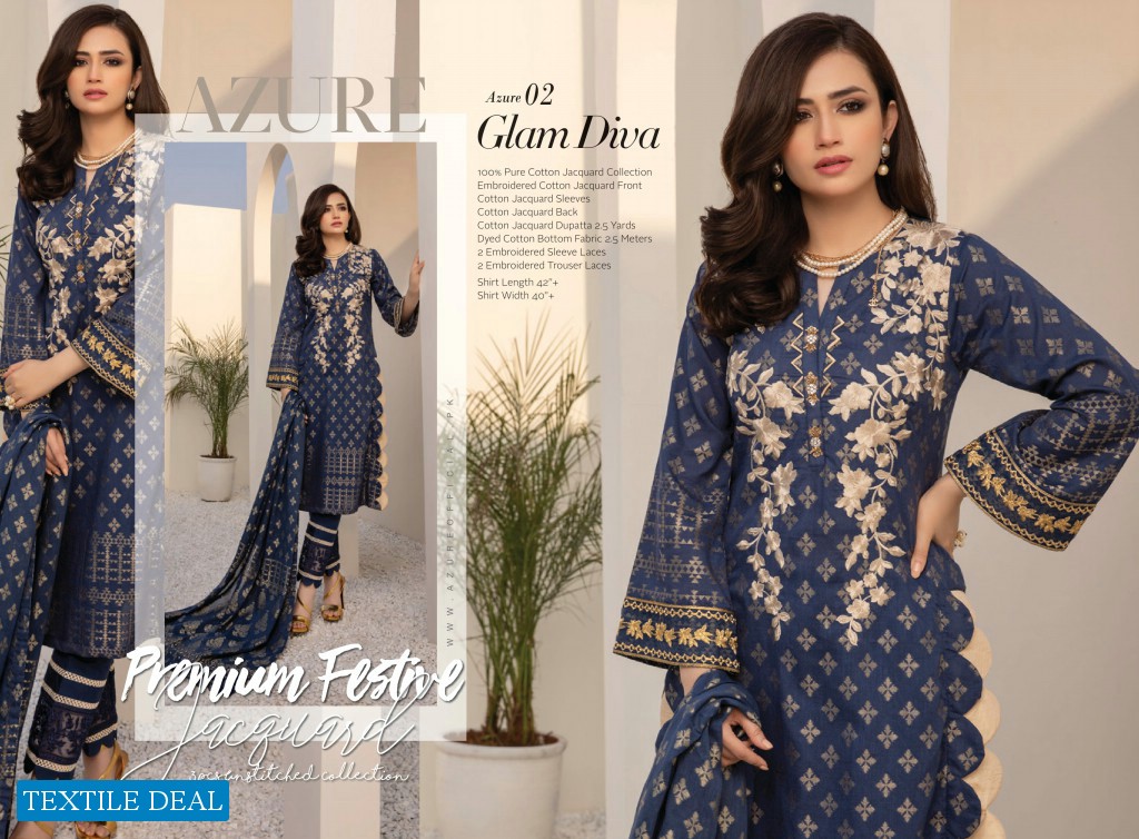 Azure Premium Festive Jacquard Collection Wholesale Pakistani Dress