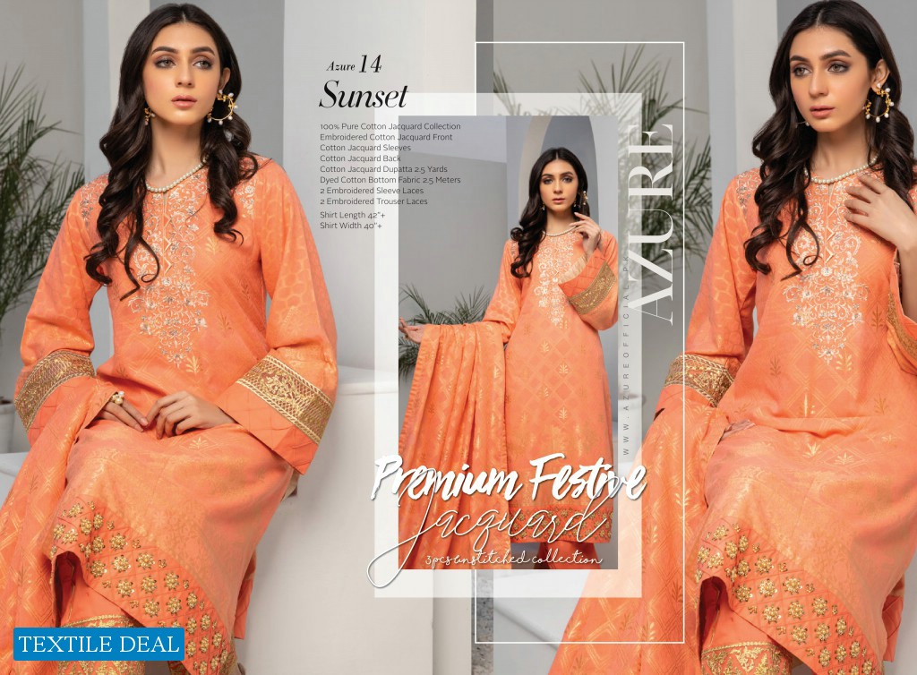 Azure Premium Festive Jacquard Collection Wholesale Pakistani Dress