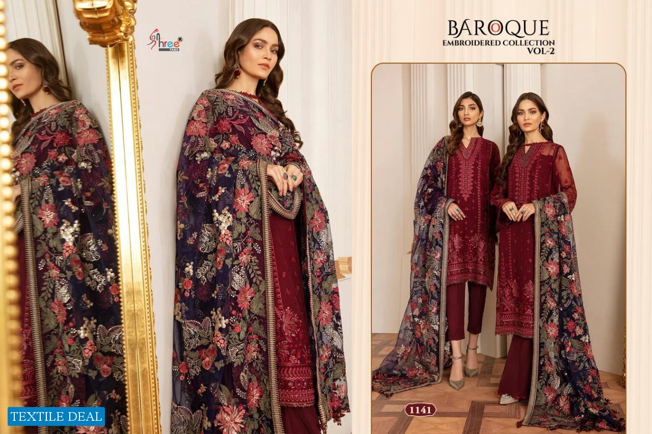 BAROQUE EMBROIDERED COLLECTION VOL 2 BY SHREE FABS GEORGETTE PAKISTANI SUITS