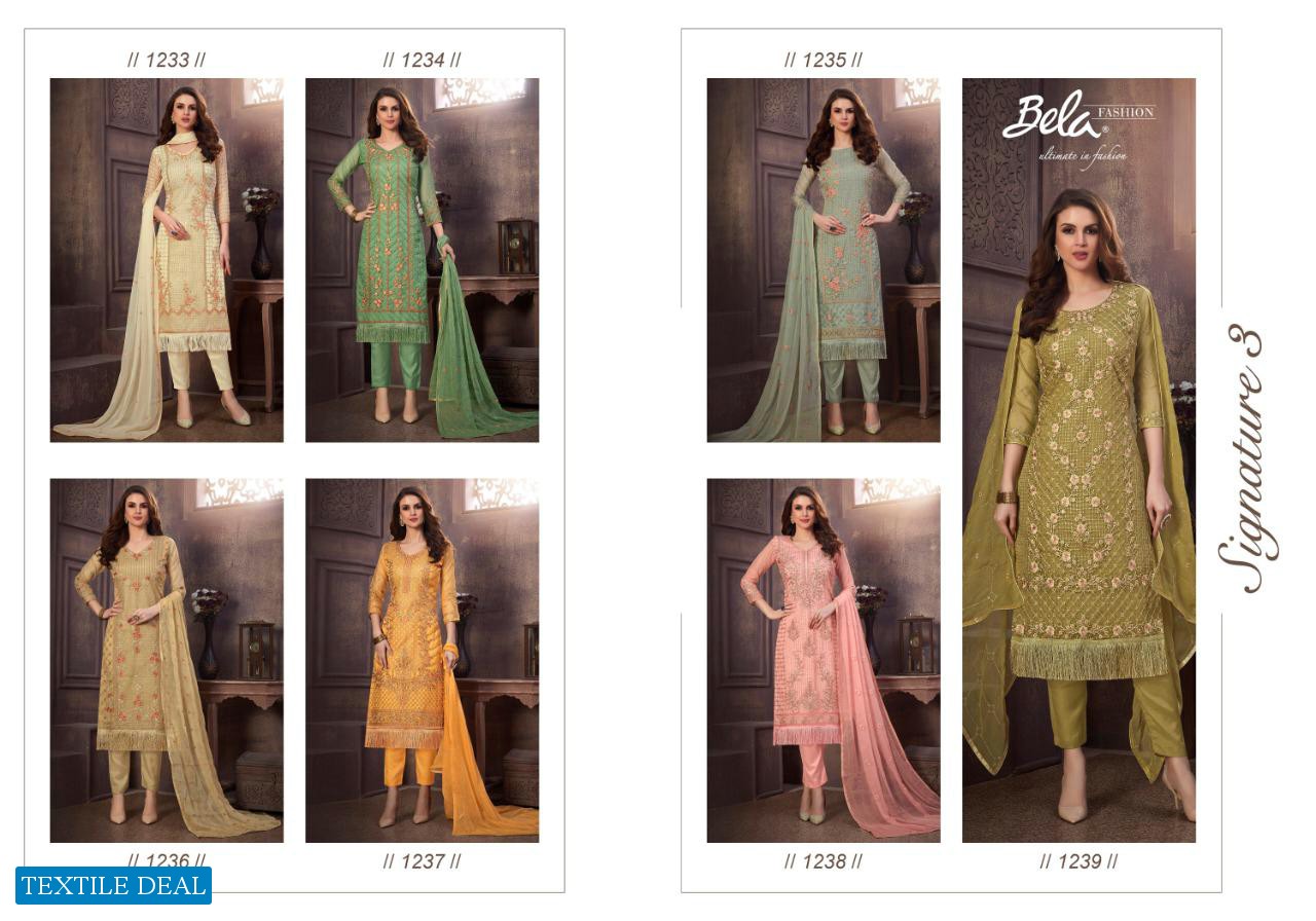 BELA SIGNATURE VOL 3 ORGANZA SALWAR KAMEEZ FOR PARTY WEAR