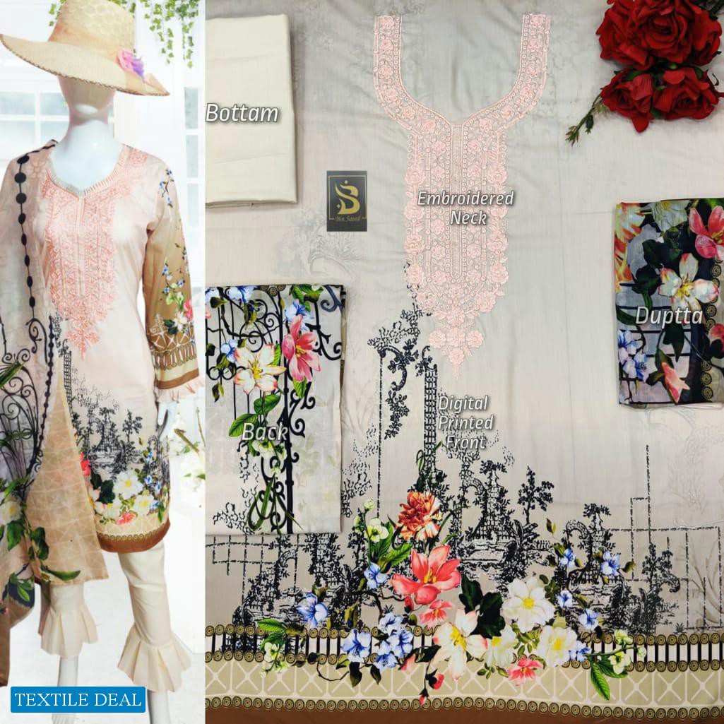 BIN SAEED LAWN COLLECTION 2021