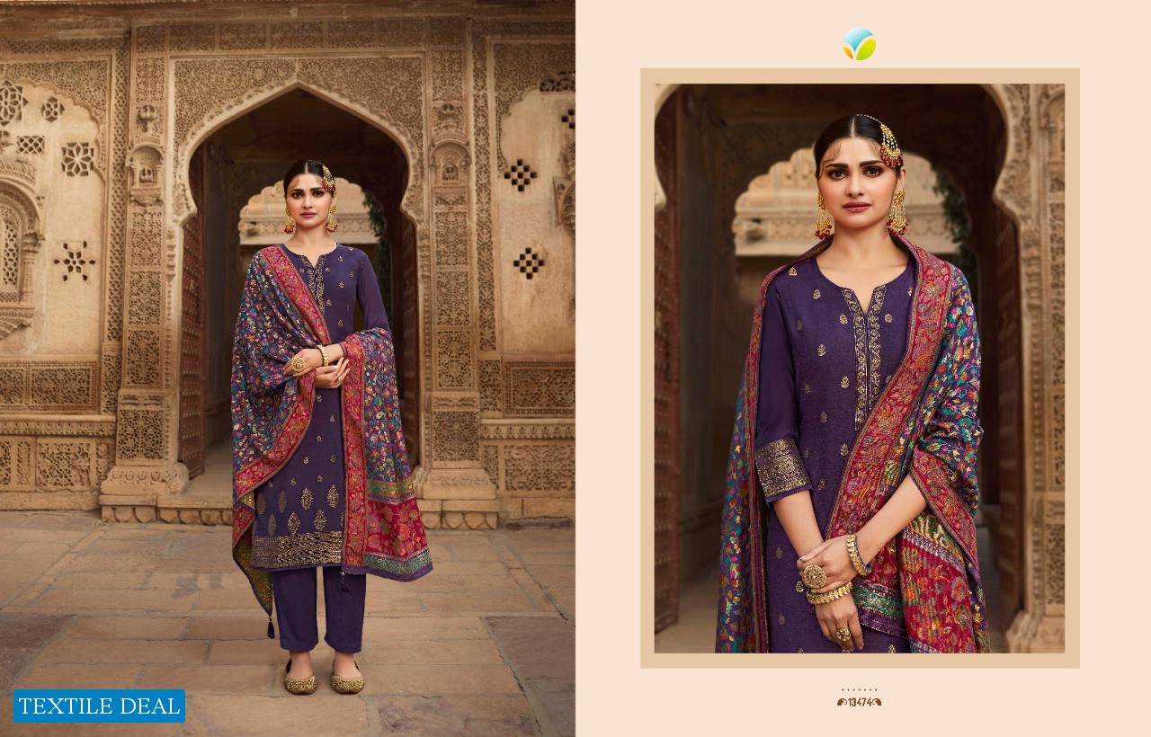 BUNAAI BY VINAY FASHION VISCOSE MASLIN DESIGNER SUITS WITH KANNI DUPATTA