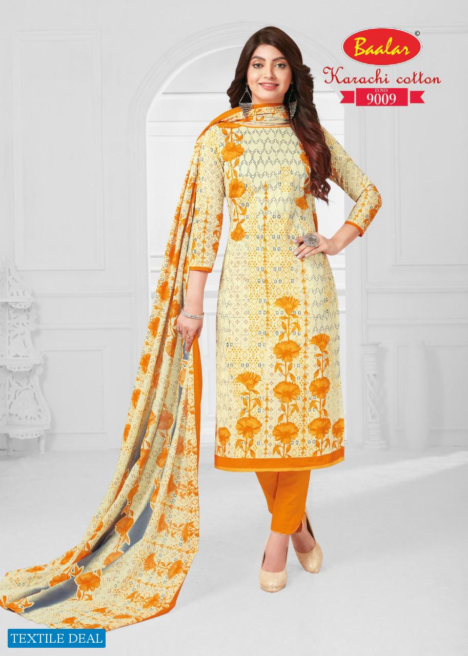 Baalar Karachi Cotton Vol-9 Wholesale Dress Material