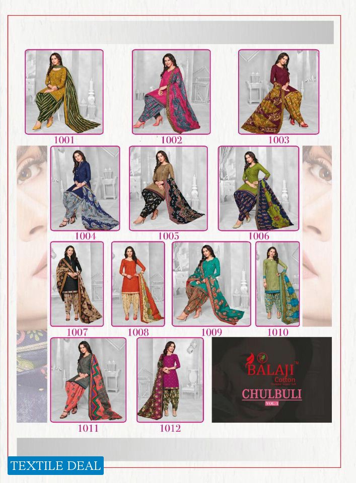 Balaji Chulbull patiyala Wholesale Shopping Printed Dress Material