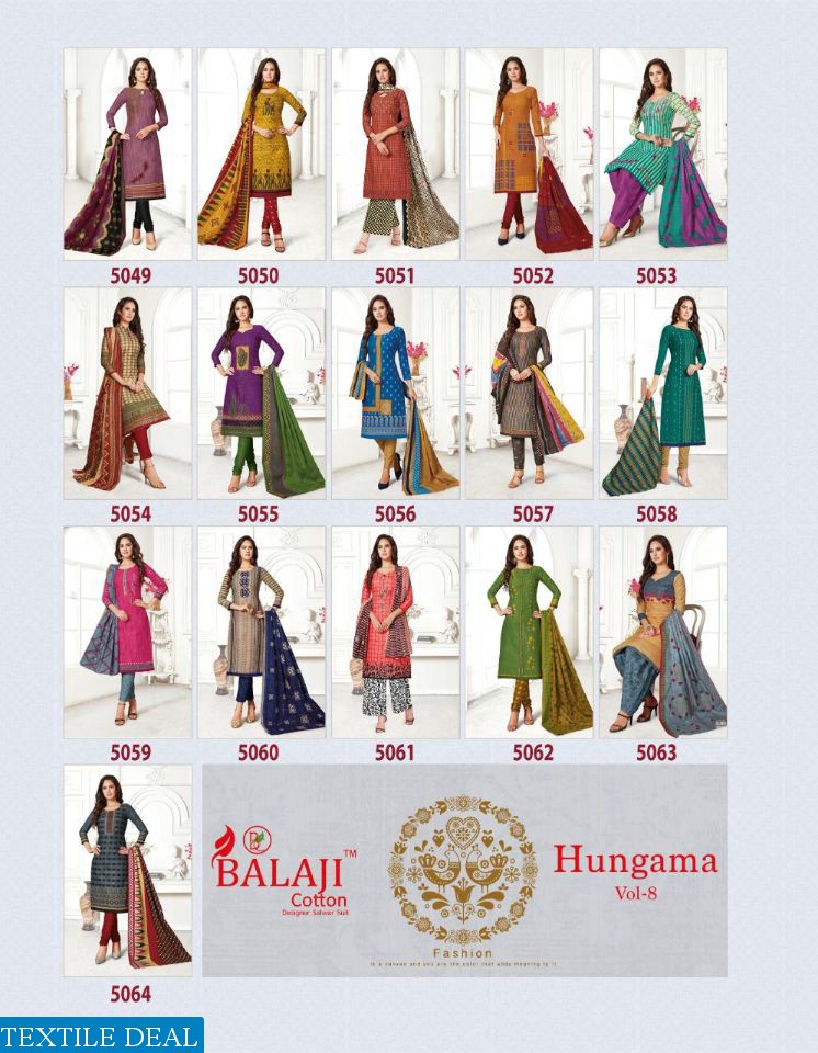 Balaji Hungama Vol-8 Wholesale Cotton Printed Dress Material
