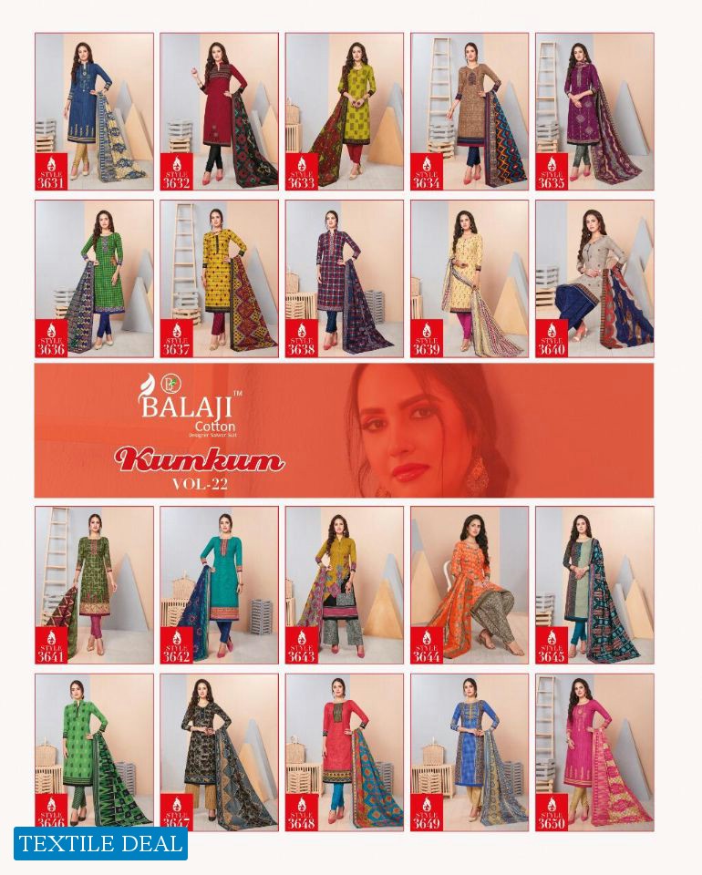 Balaji Kumkum Vol-22 Wholesale Shopping Formal Woman Dress Material