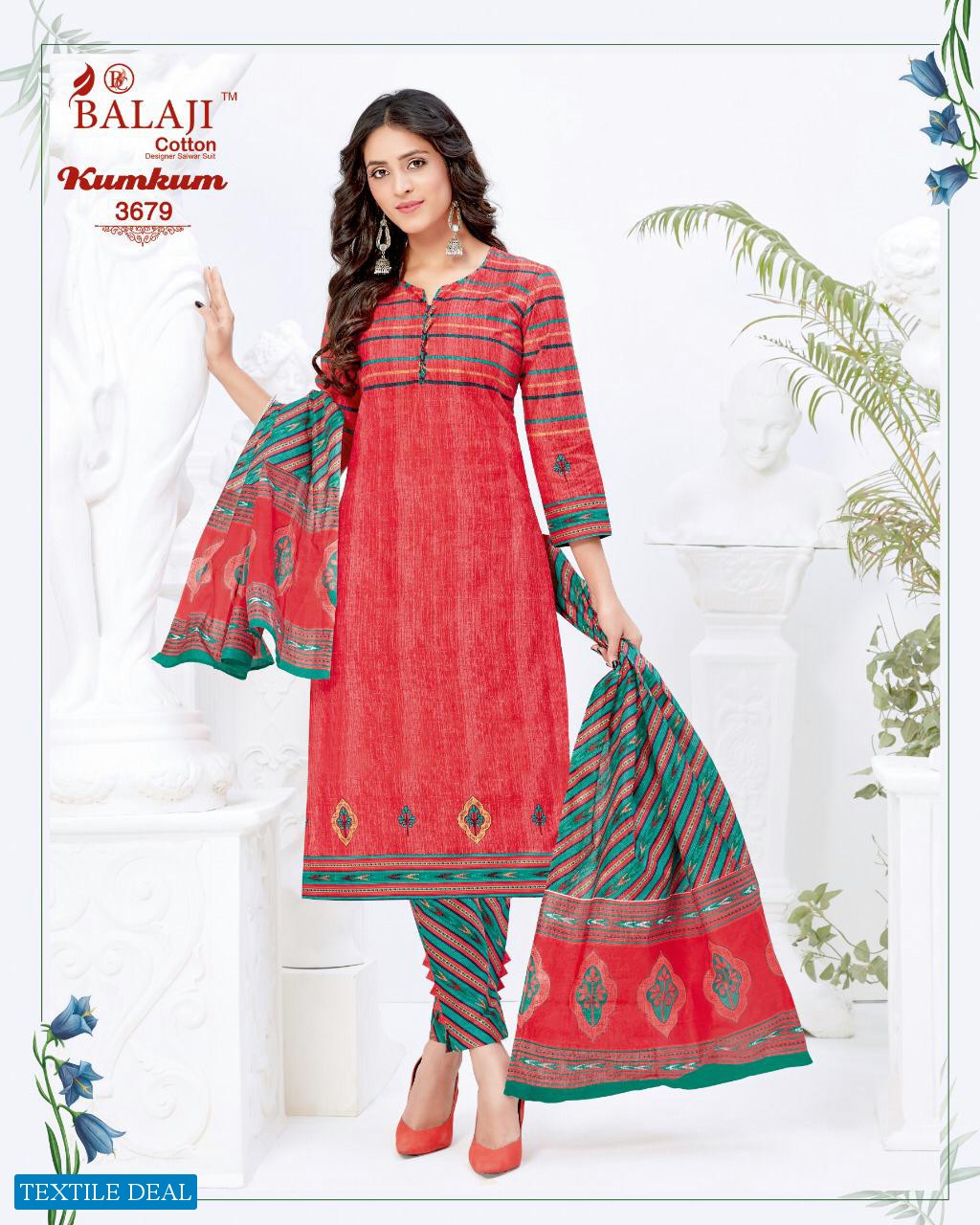 Balaji Kumkum Vol-24 Wholesale Shopping Printed Dress Material