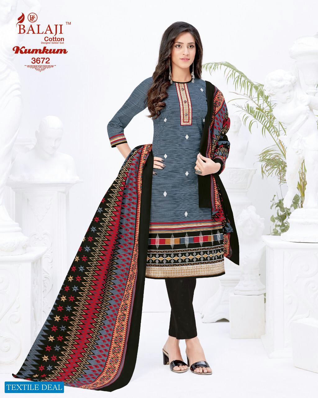 Balaji Kumkum Vol-24 Wholesale Shopping Printed Dress Material