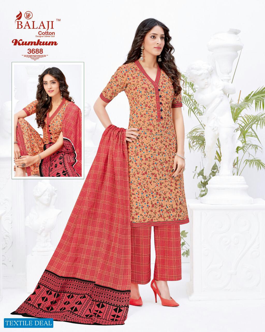 Balaji Kumkum Vol-24 Wholesale Shopping Printed Dress Material