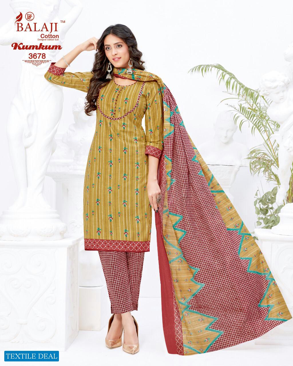 Balaji Kumkum Vol-24 Wholesale Shopping Printed Dress Material