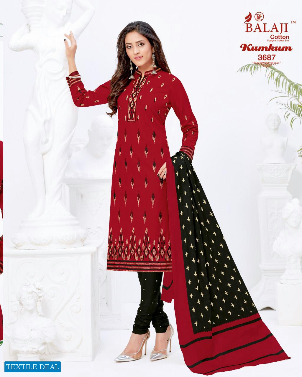 Balaji Kumkum Vol-24 Wholesale Shopping Printed Dress Material