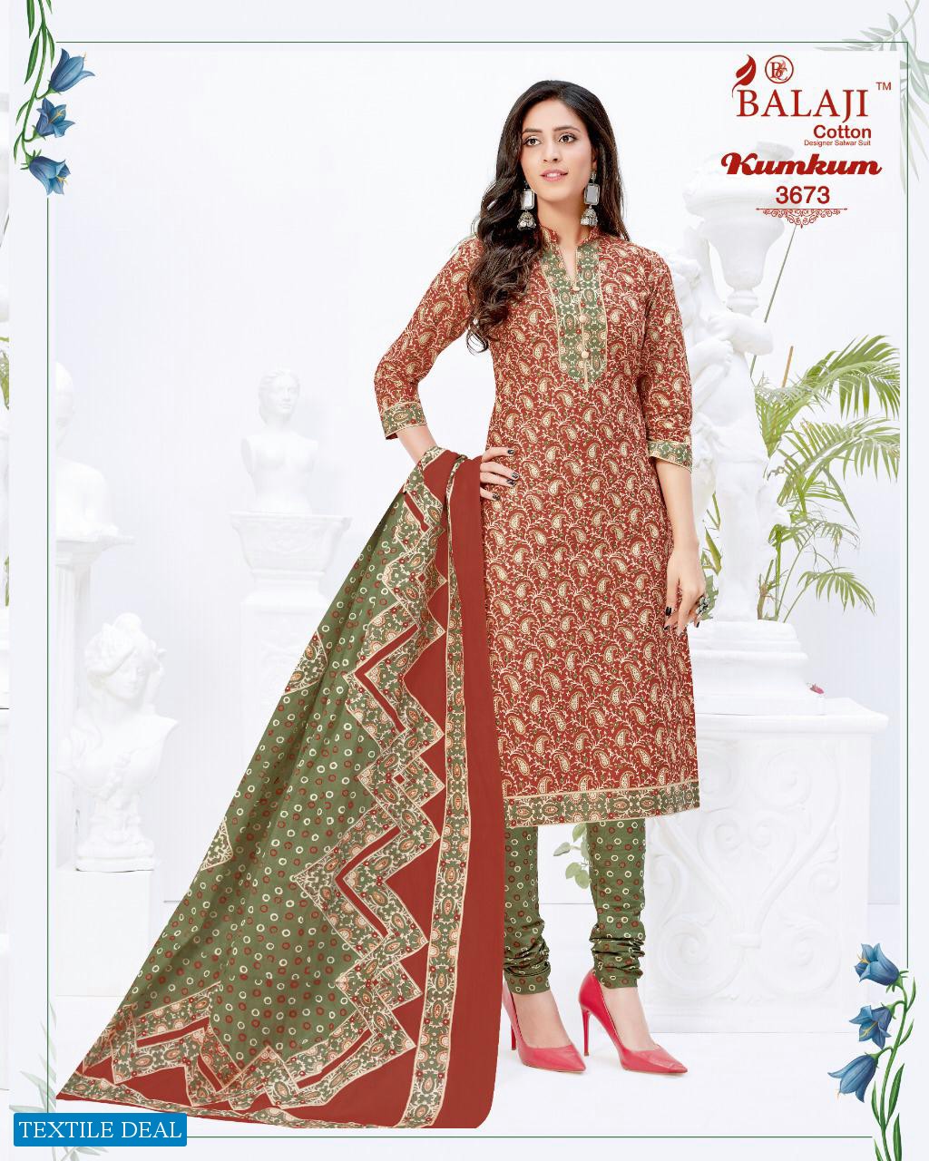 Balaji Kumkum Vol-24 Wholesale Shopping Printed Dress Material