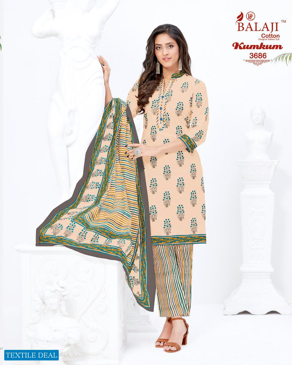 Balaji Kumkum Vol-24 Wholesale Shopping Printed Dress Material