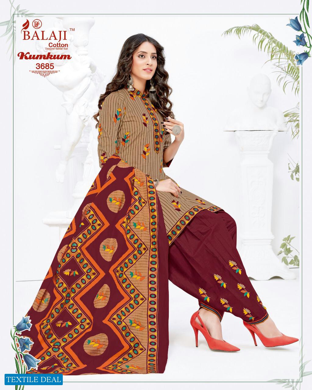 Balaji Kumkum Vol-24 Wholesale Shopping Printed Dress Material