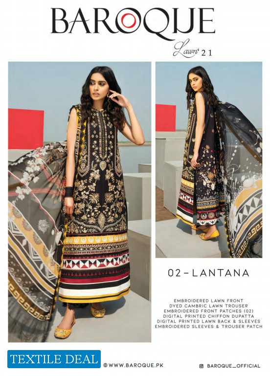 Baroque Lawn 2021 Wholesale Original Pakistani Dress