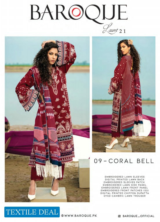 Baroque Lawn 2021 Wholesale Original Pakistani Dress