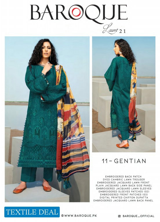 Baroque Lawn 2021 Wholesale Original Pakistani Dress