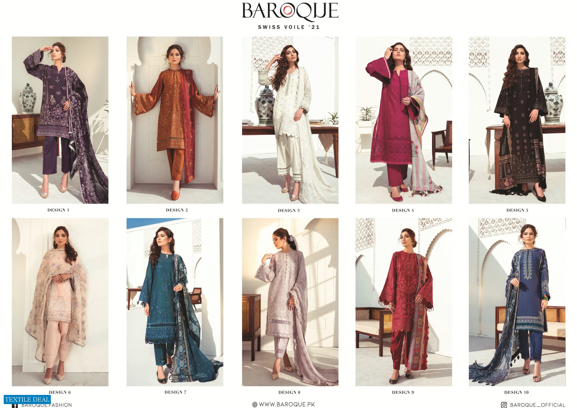 Baroque Swiss Voile 2021 Wholesale Pakistani Dress Catalog