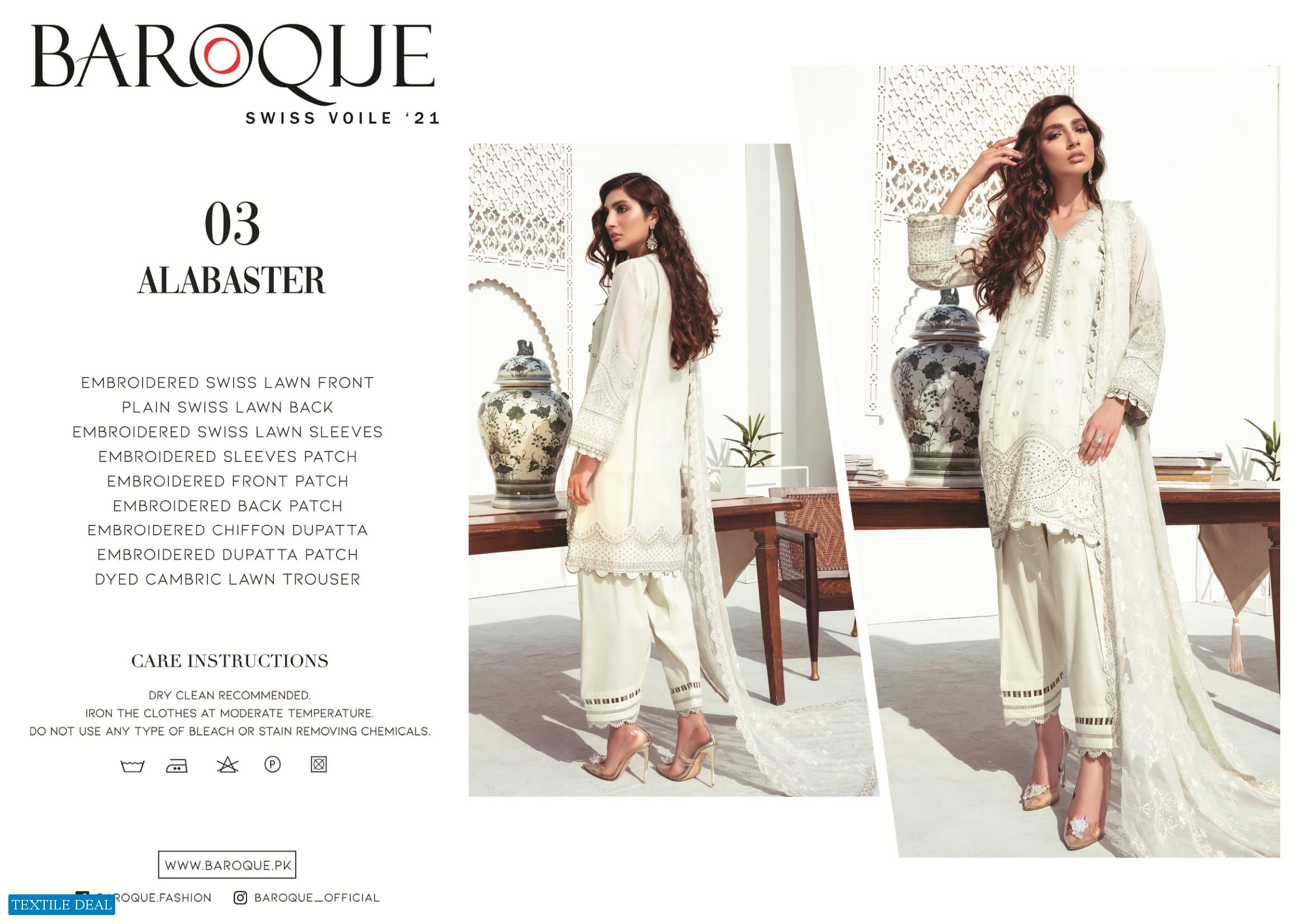 Baroque Swiss Voile 2021 Wholesale Pakistani Dress Catalog
