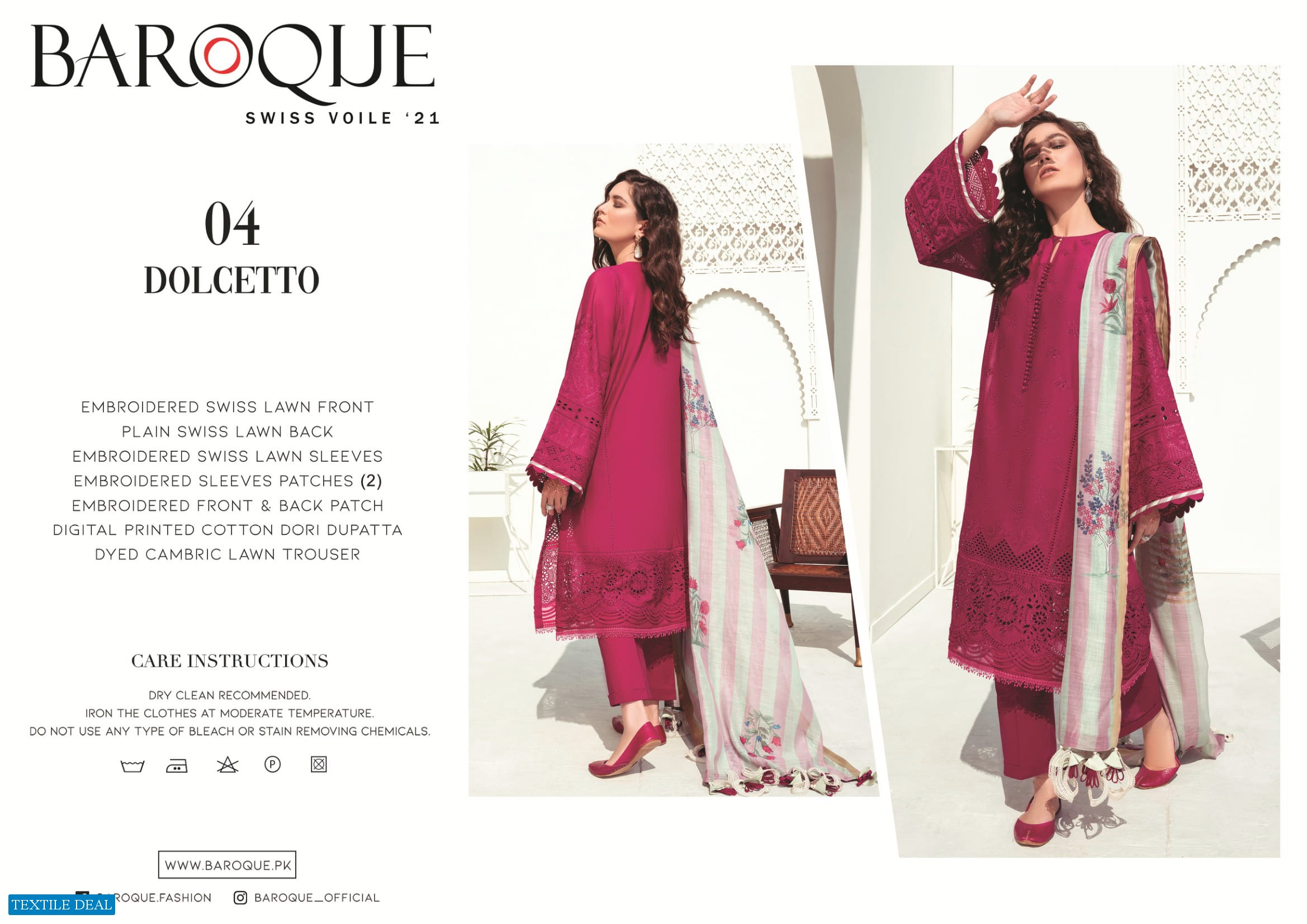 Baroque Swiss Voile 2021 Wholesale Pakistani Dress Catalog