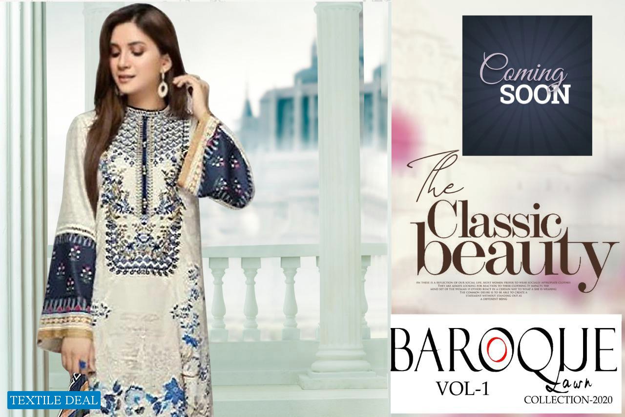 Baroque Vol-1 Wholesale Lawn Cotton Dress Material