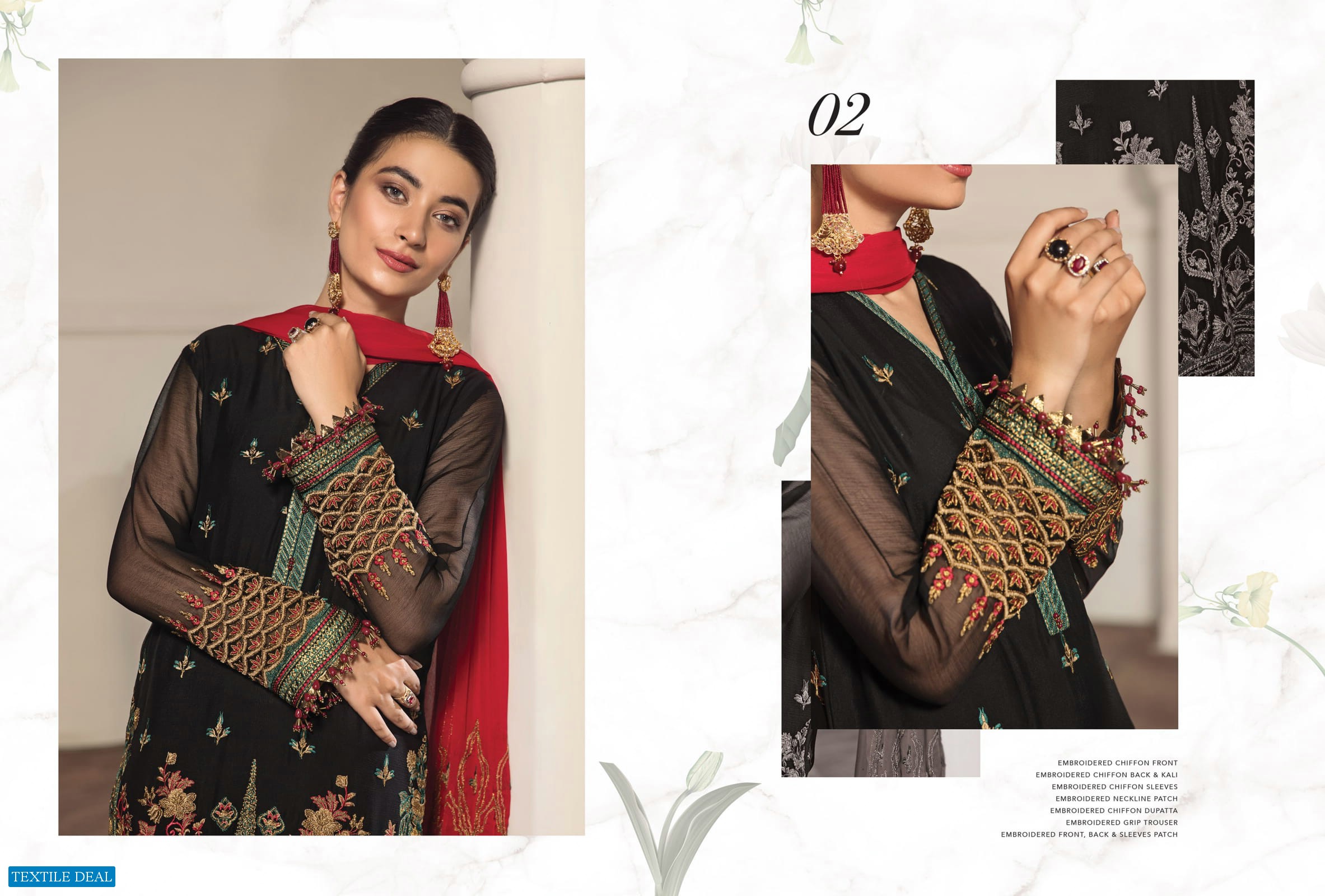 Bilals Fashion Alizeh Embroidered Chiffon Vol-11 Wholesale Pakistani Catalog