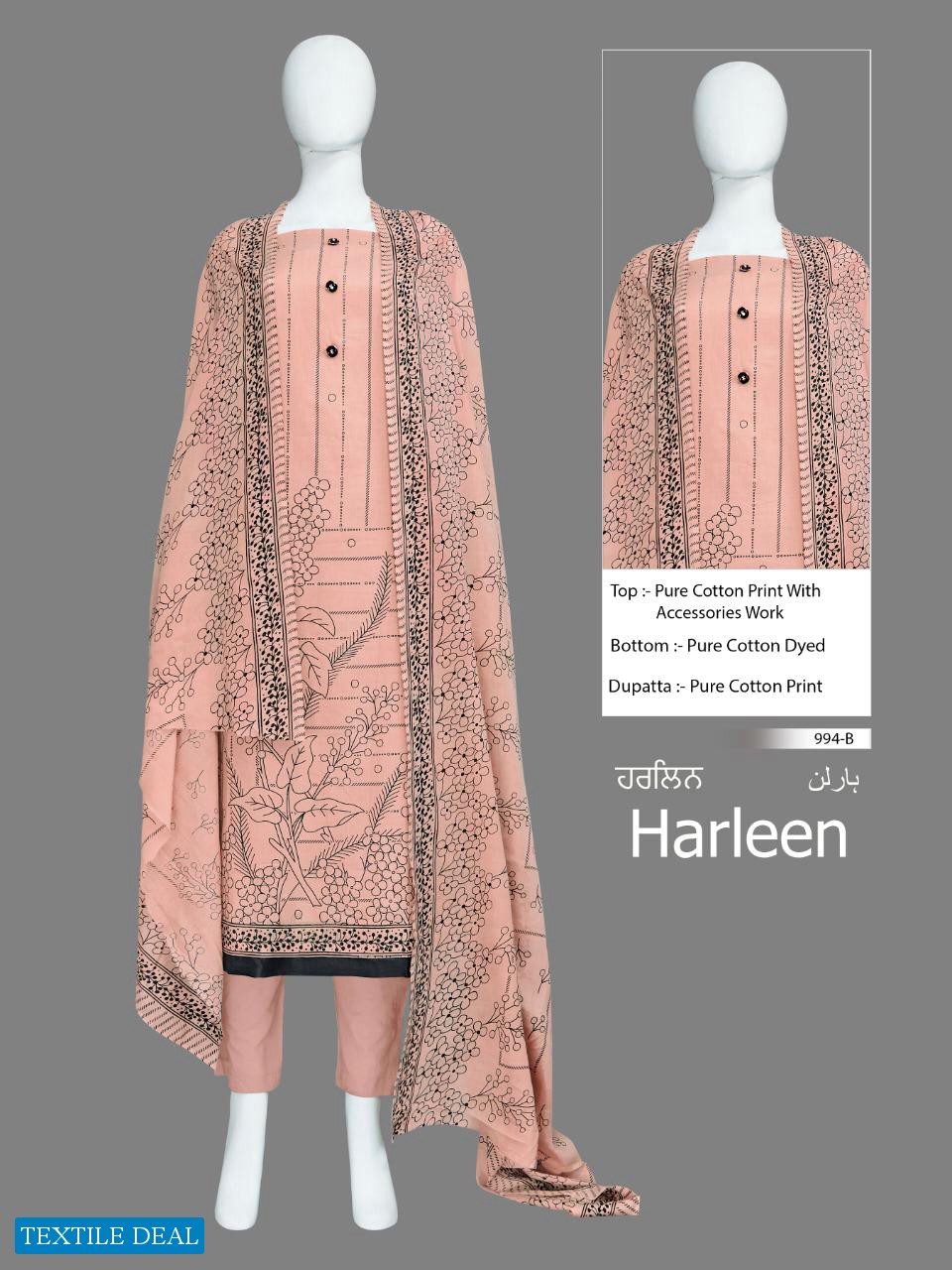 Bipson Harleen 994 Colour Wholesale Pure Cotton Dress Material