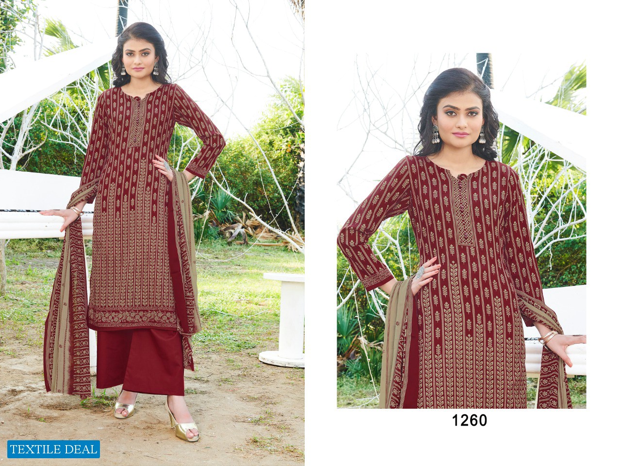 Bipson Kyraa Maroon Wholesale Dress Material
