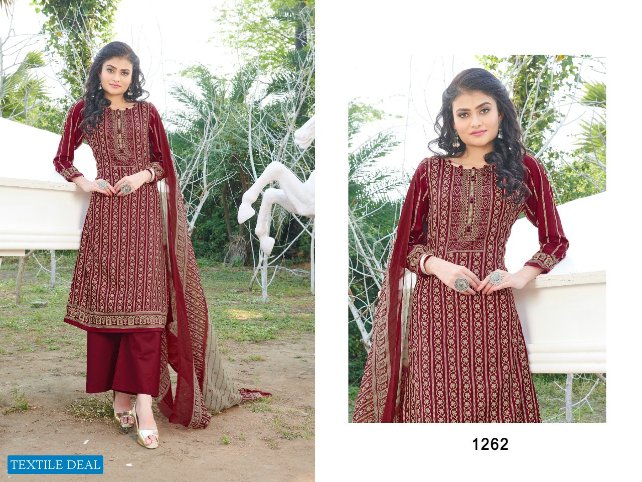 Bipson Kyraa Maroon Wholesale Dress Material