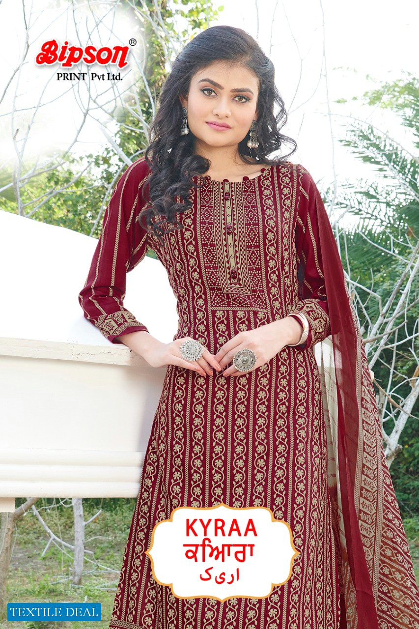 Bipson Kyraa Maroon Wholesale Dress Material