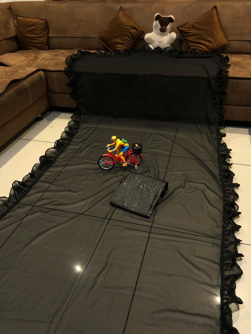 Black mirror satin silk Saree With beautiful digital blouse wholesale in india