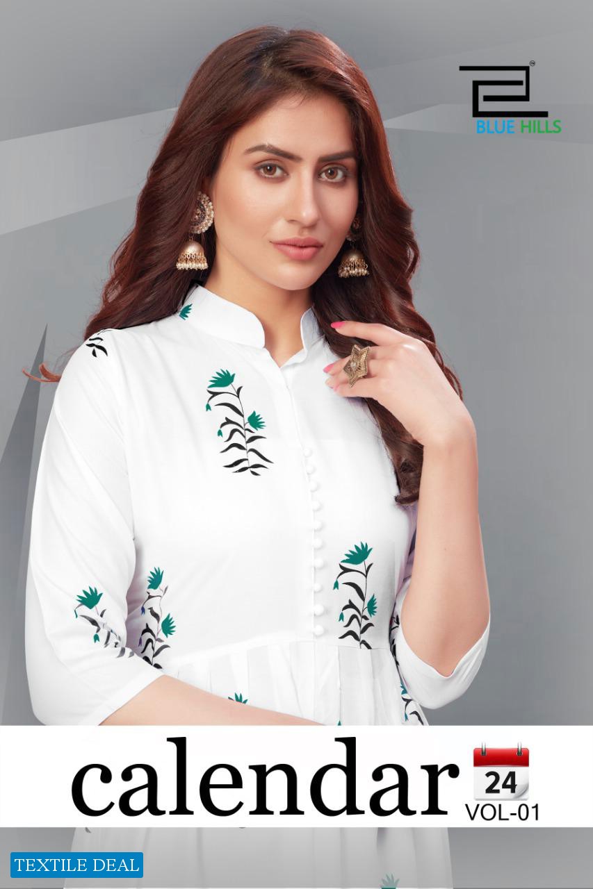 Blue Hill Calendar Vol-1 Wholesale Long Kurtis