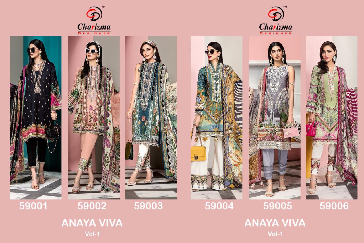 CHARIZMA DESIGNER ANAYA VIVA VOL 1 JAM COTTON PAKISTANI SUIT CONCEPT