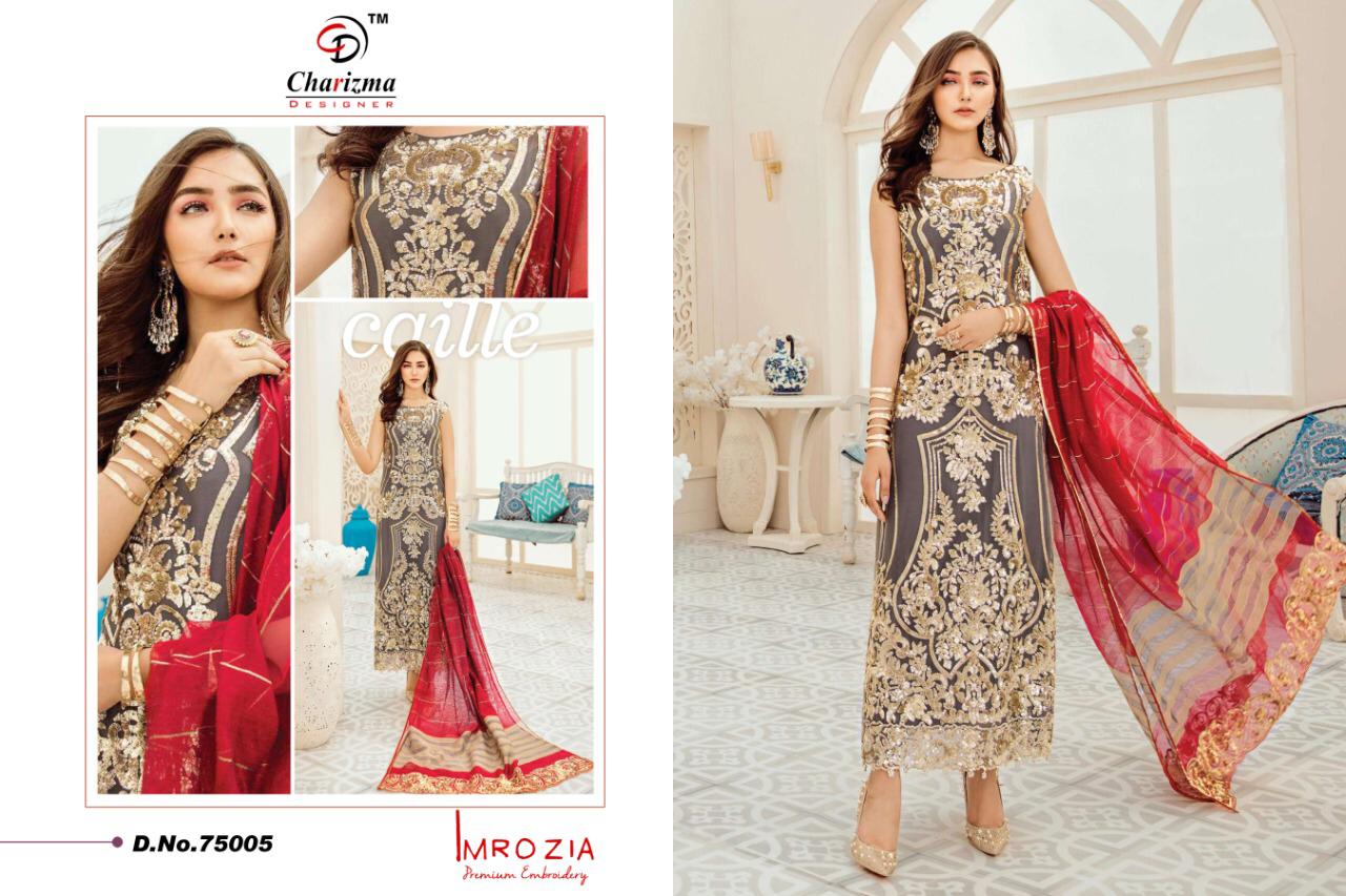 CHARIZMA DESIGNER IMROZIA GEORGETTE NET FANCY EMBROIDERY PAKISTANI SUIT CONCEPT